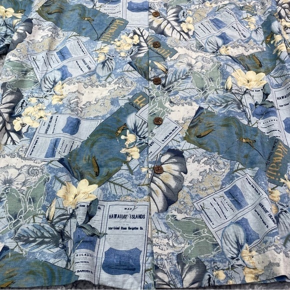 Bermuda Bay Shirt Mens Large 100% Silk Hawaiian Button Up Camp Loop Collar - Picture 2 of 6